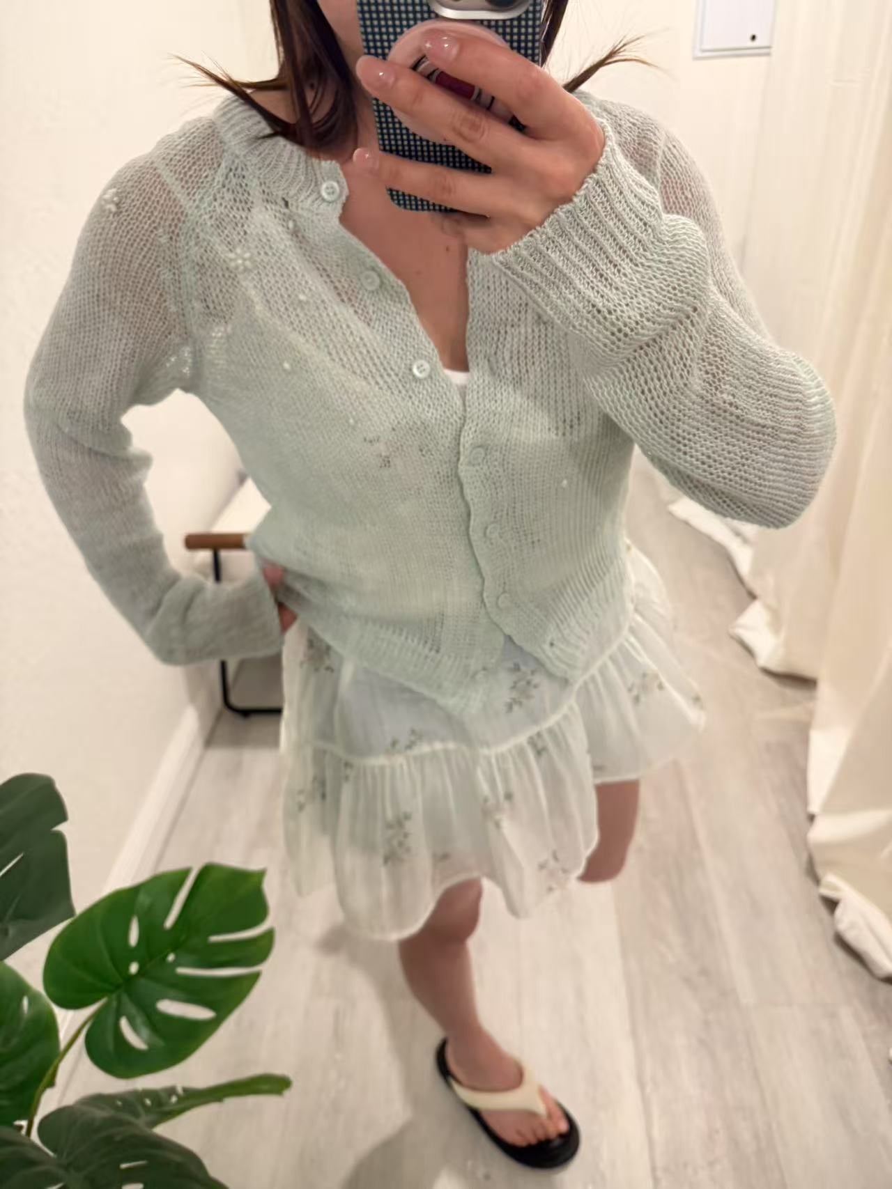Beaded knitted cardigan