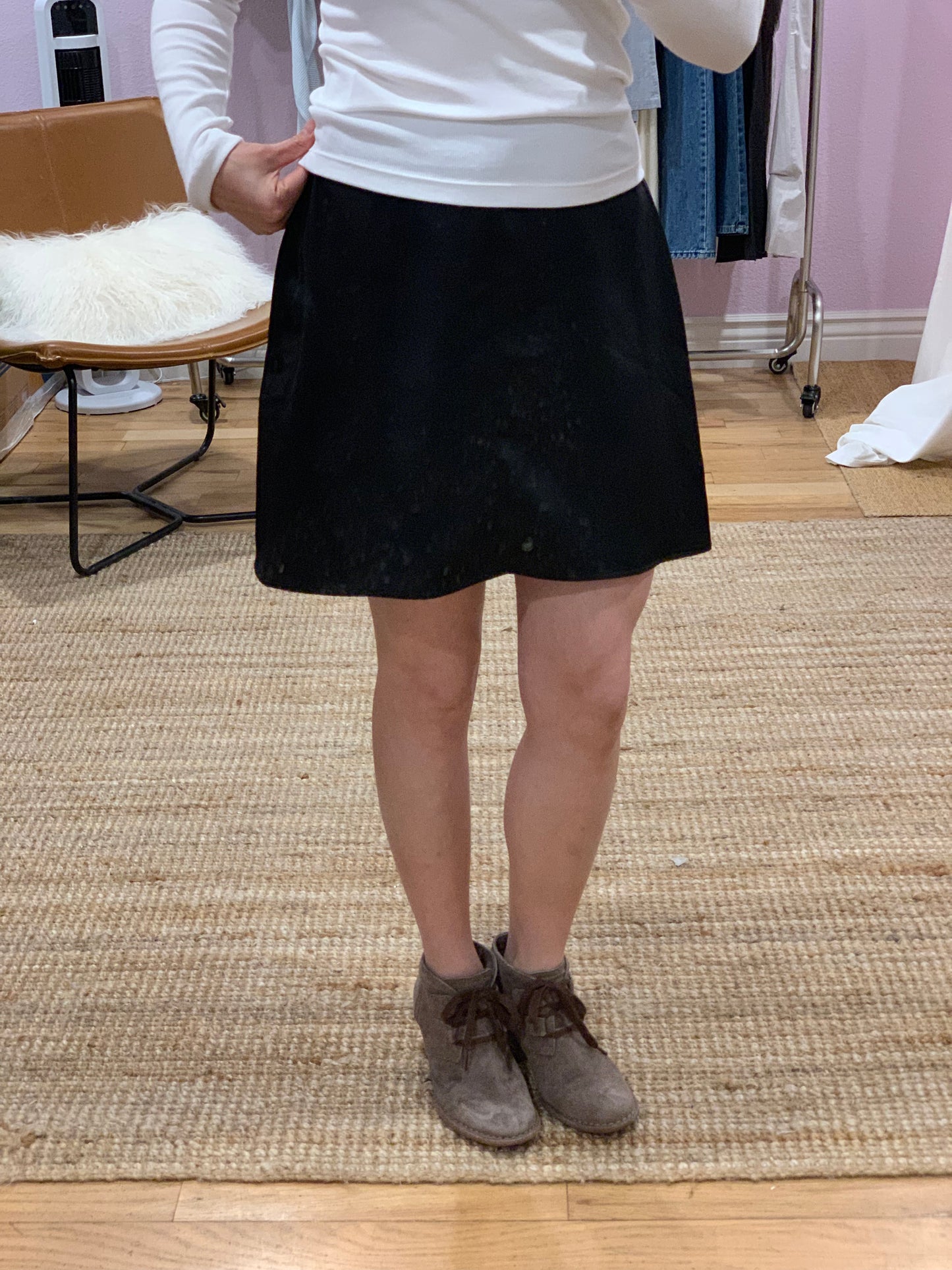 Mini skirt made from acetate fabric