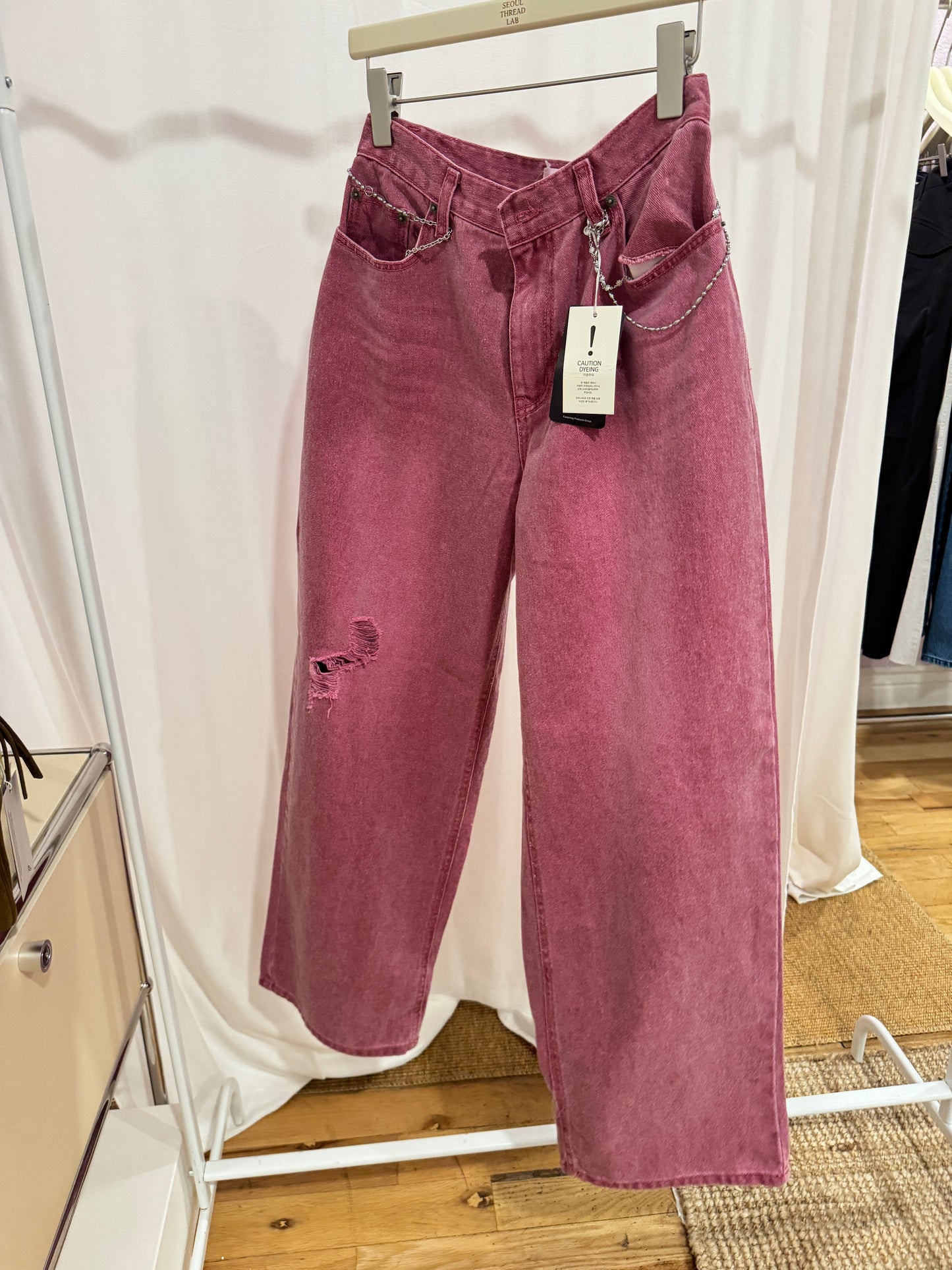 Langer pink denim pants