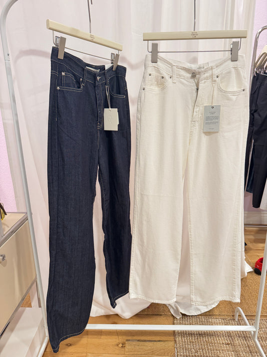 High-waisted cotton pants