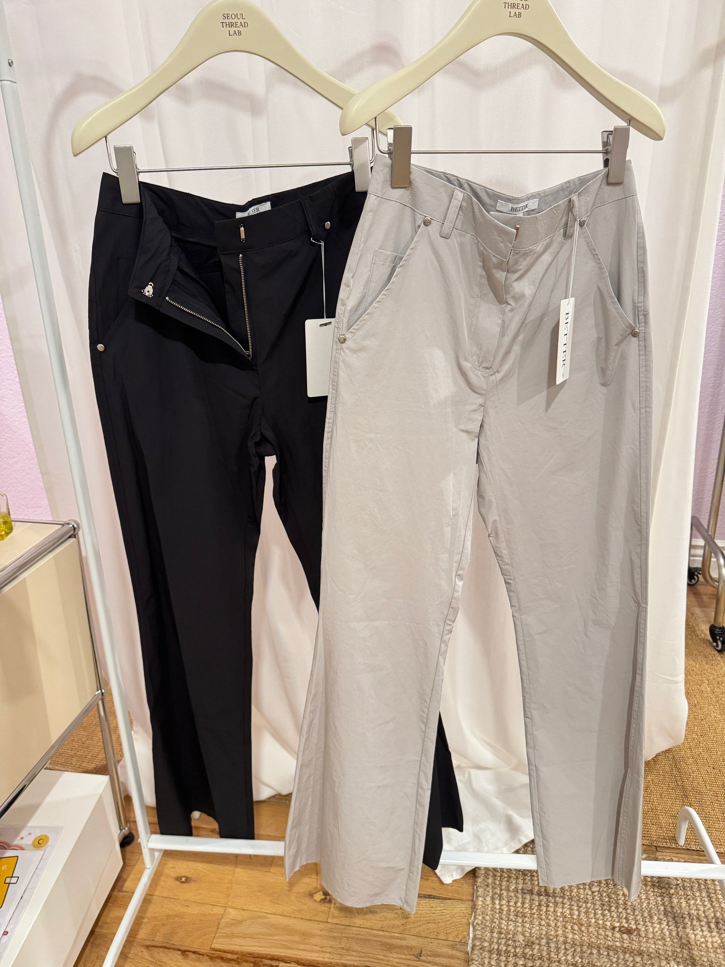 Slight flare nylon pants