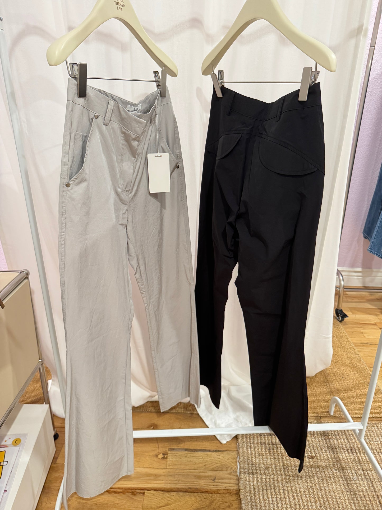 Slight flare nylon pants