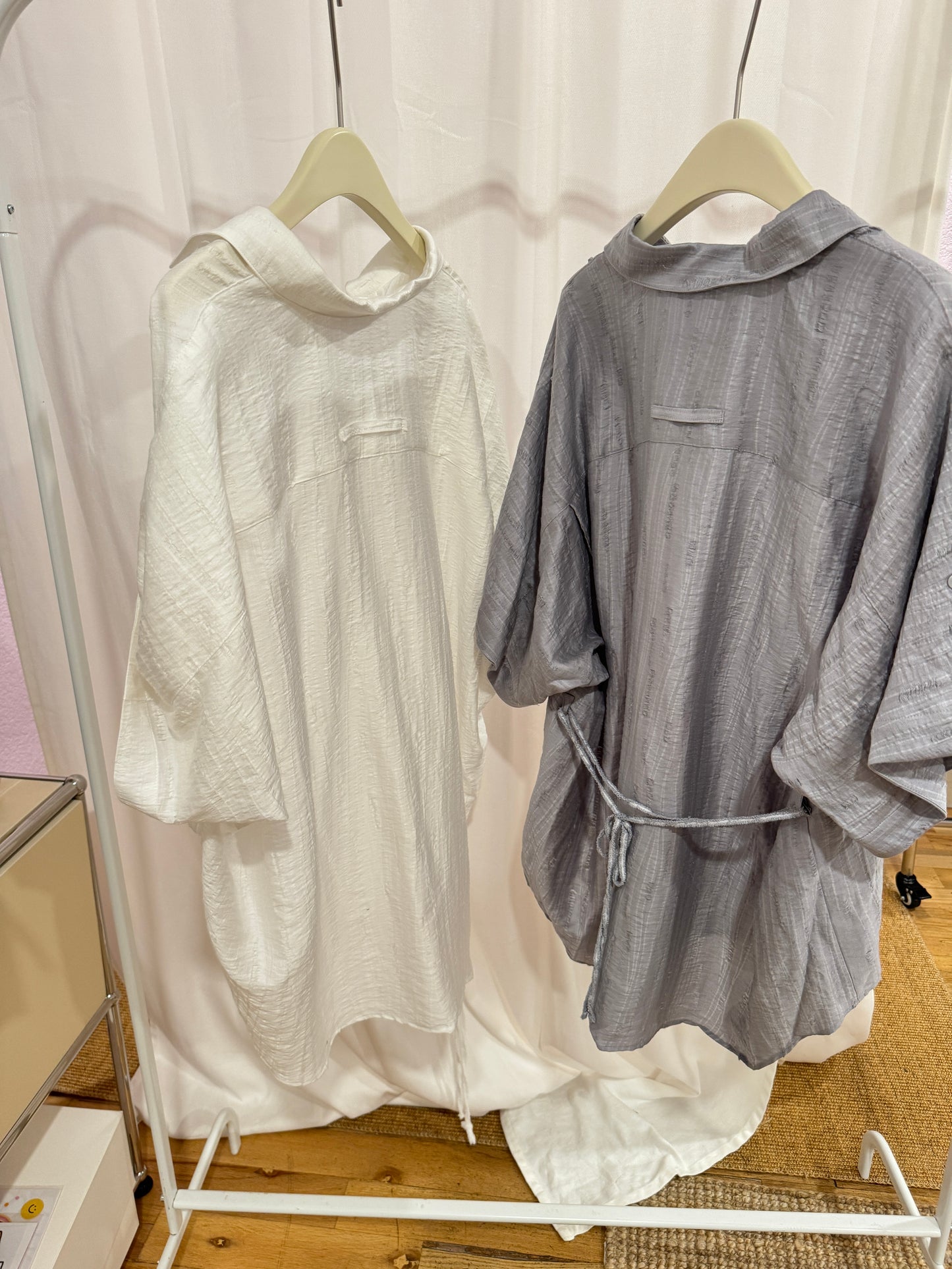 Oversized short-sleeve cotton-linen