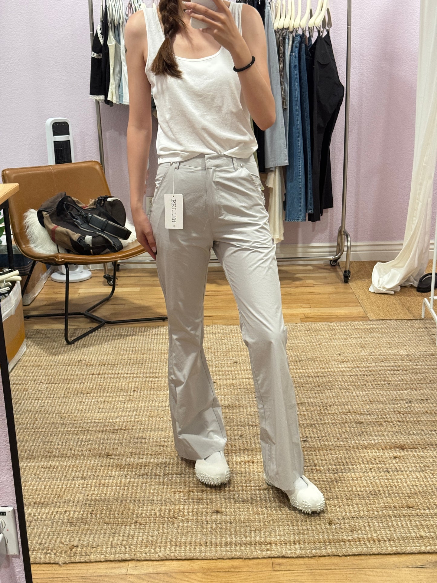 Slight flare nylon pants