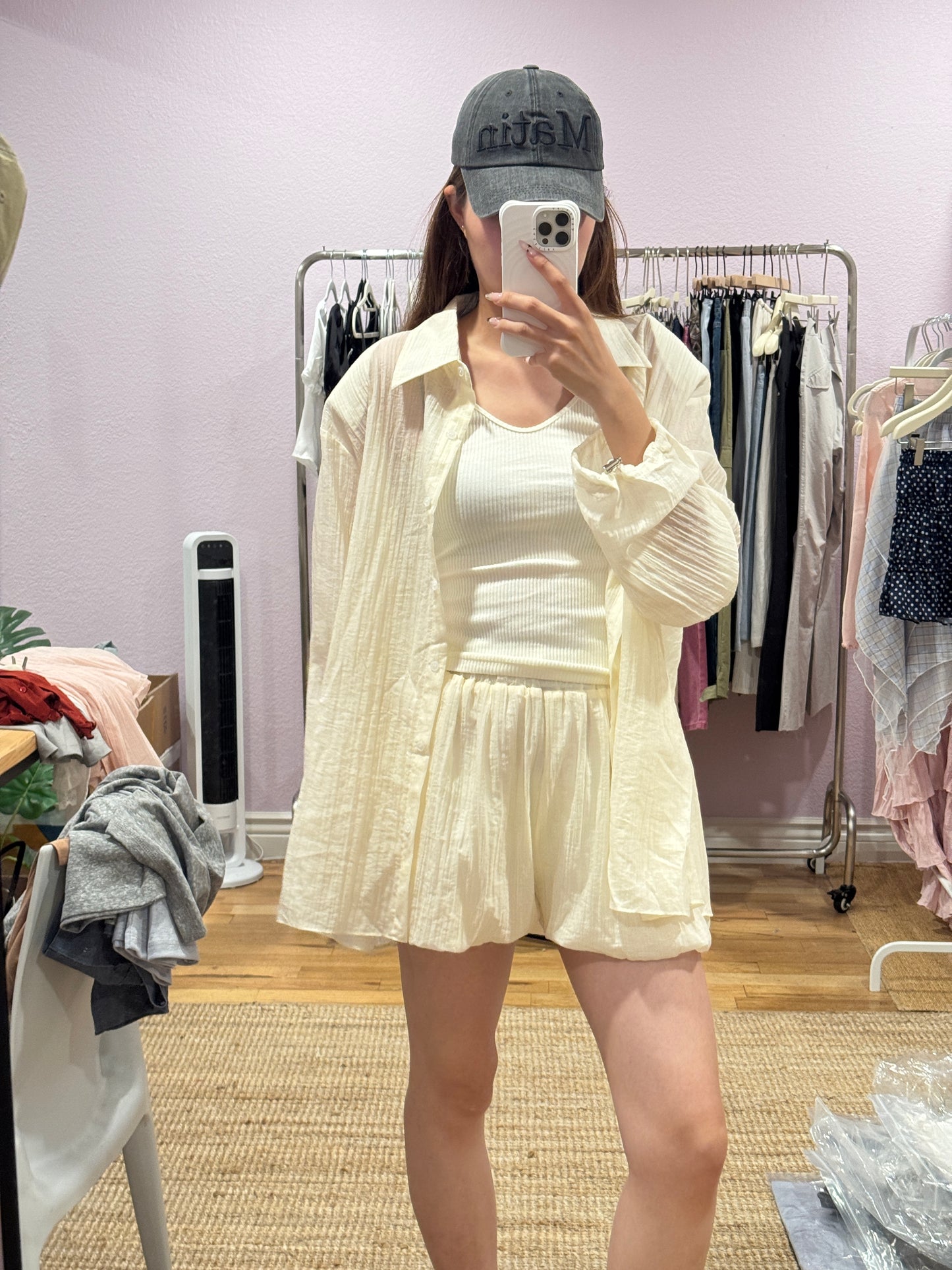 Sheer Sun-Protective Set with Balloon shorts (set)