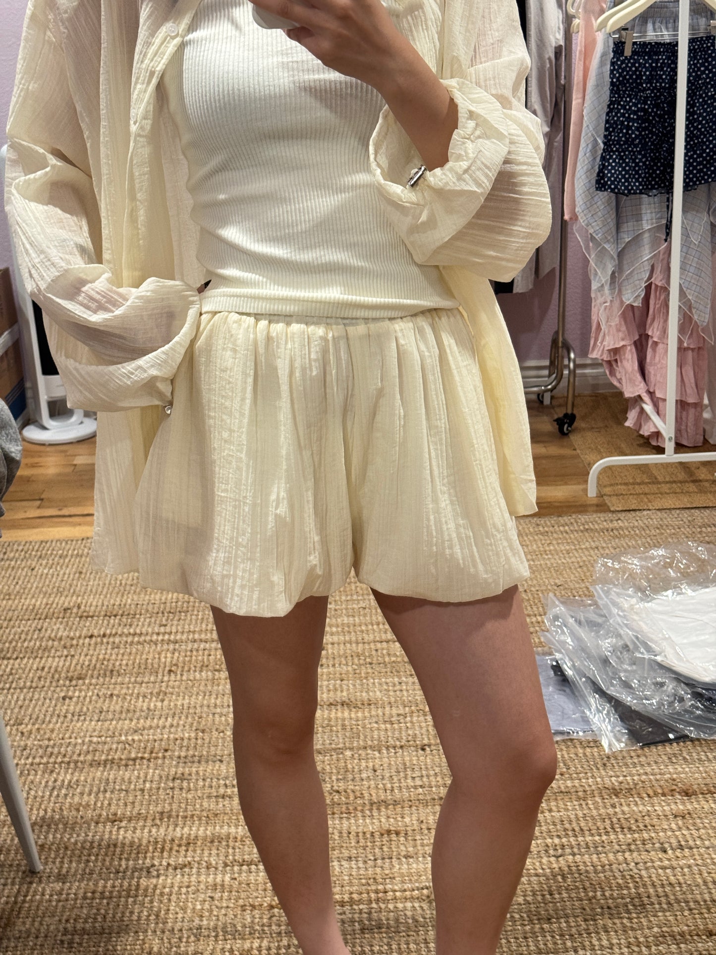 Sheer Sun-Protective Set with Balloon shorts (set)
