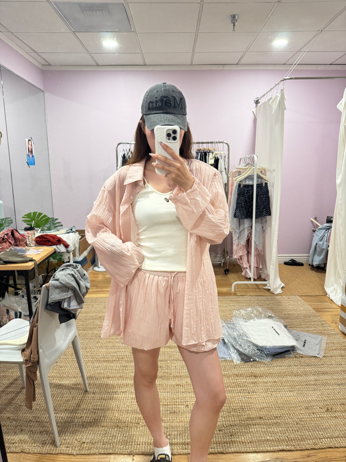 Sheer Sun-Protective Set with Balloon shorts (set)