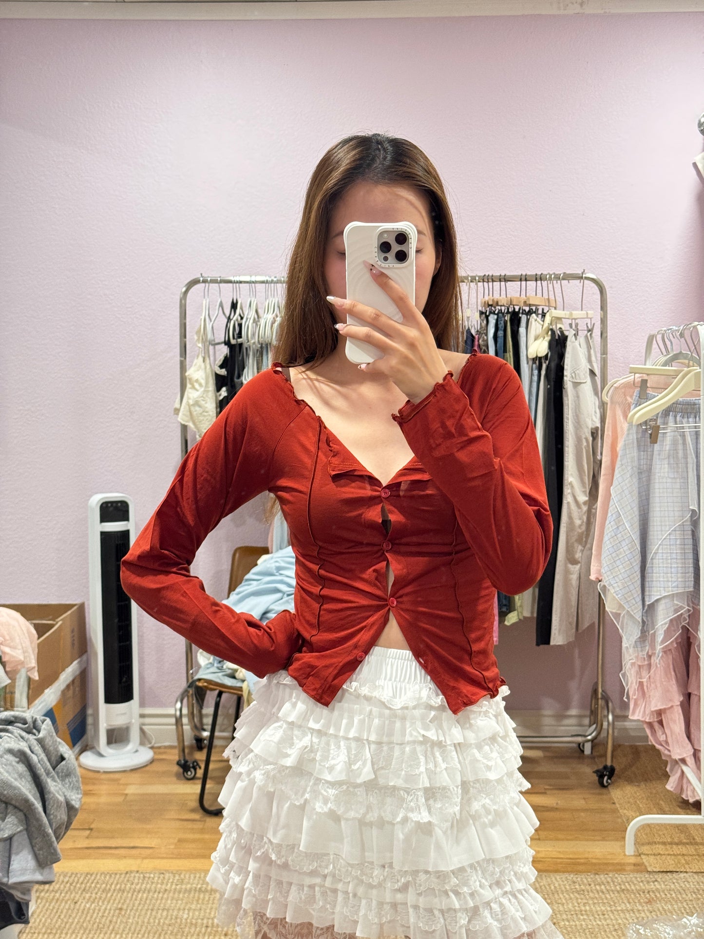 Semi-Sheer Slim Fit Long Sleeve