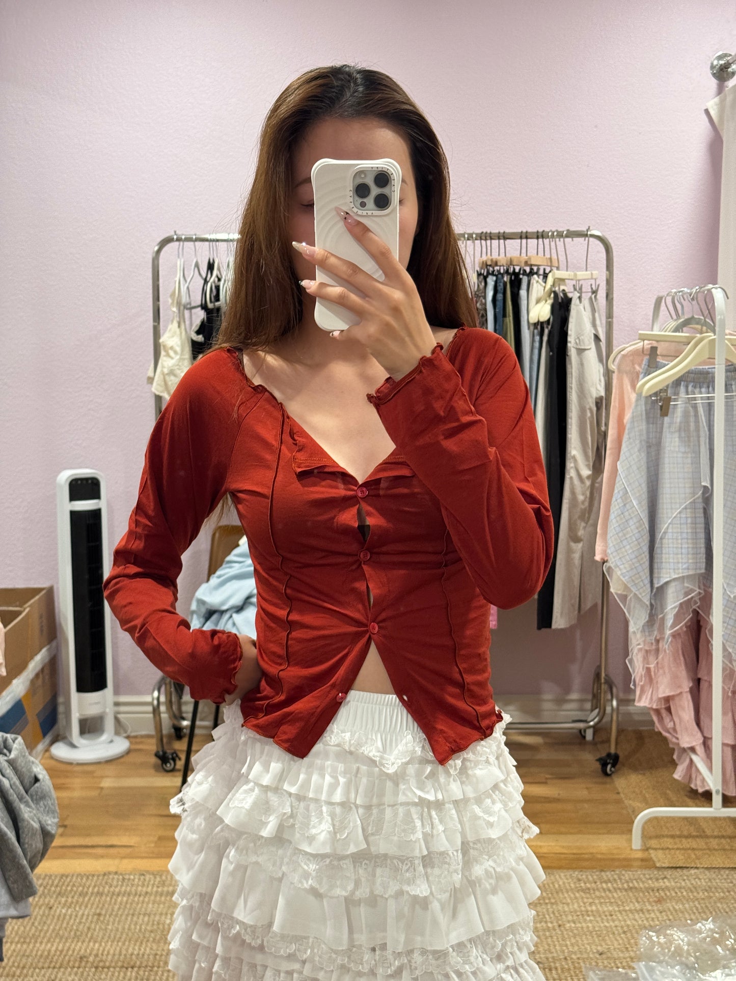 Semi-Sheer Slim Fit Long Sleeve