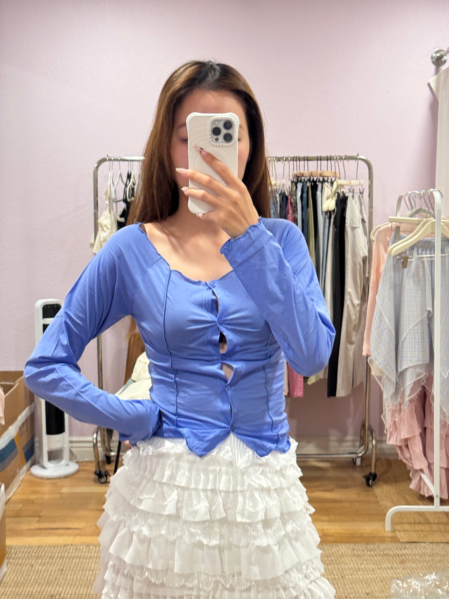Semi-Sheer Slim Fit Long Sleeve