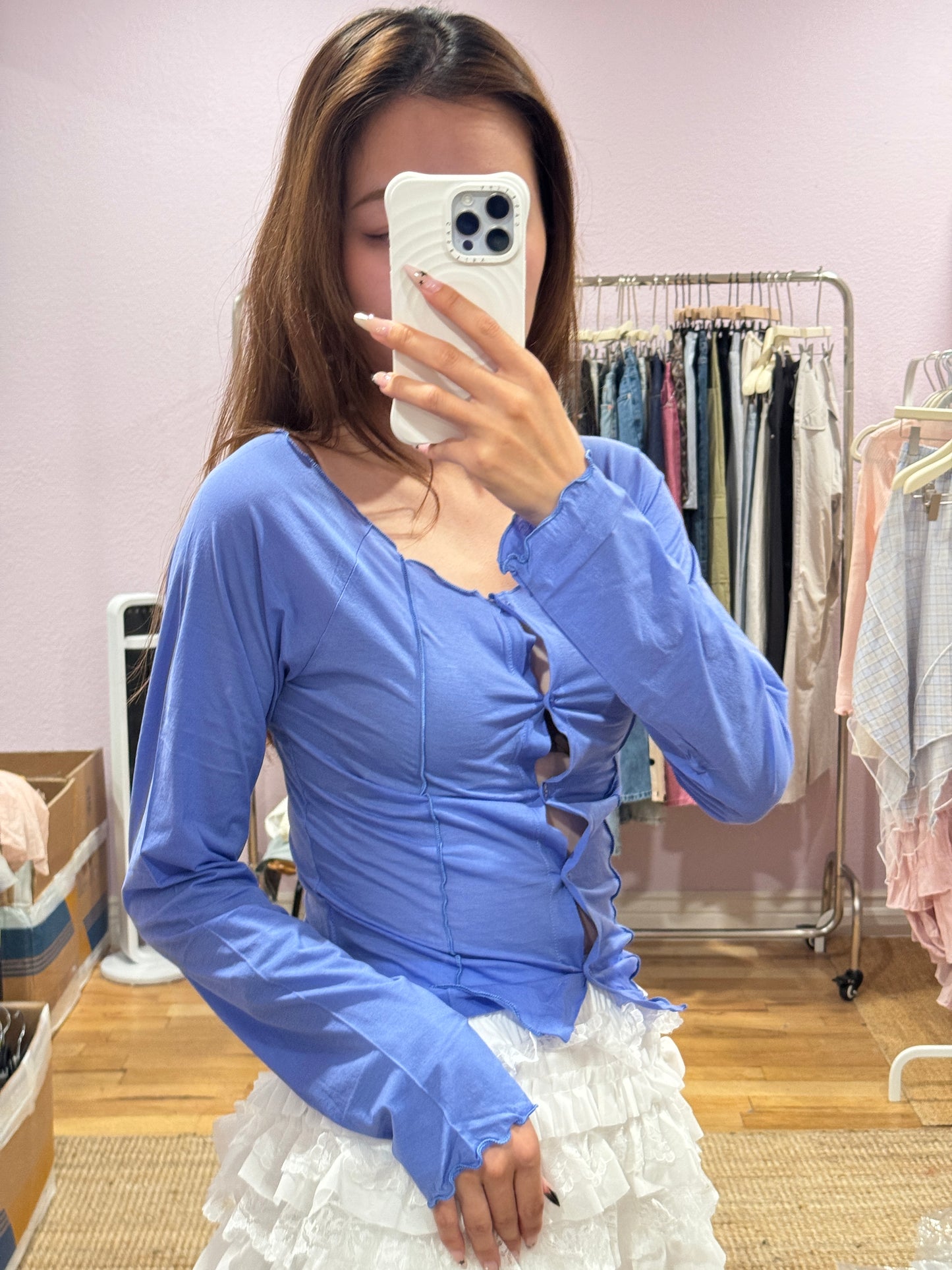 Semi-Sheer Slim Fit Long Sleeve