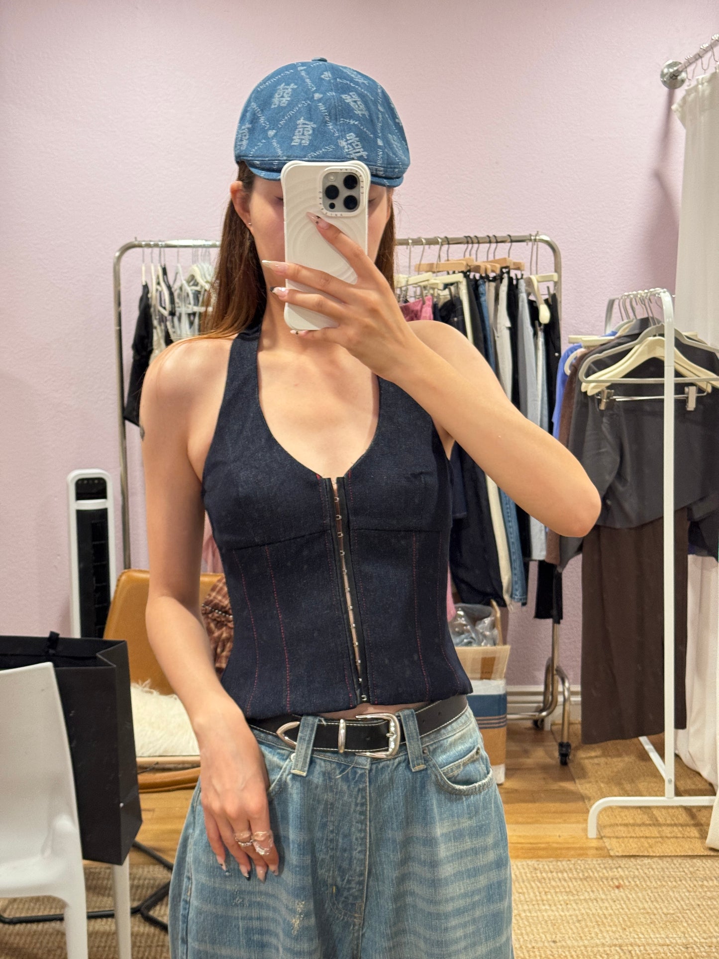 Denim Corset Top