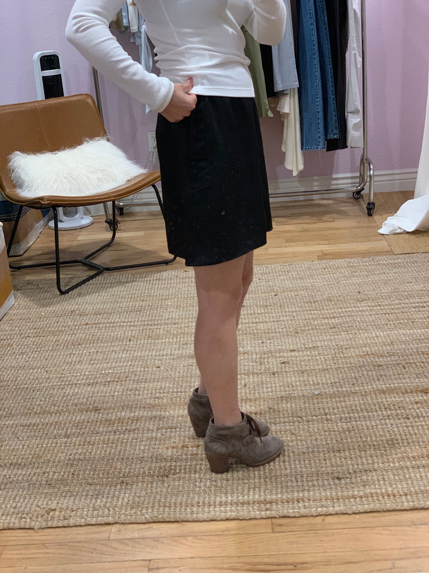 Mini skirt made from acetate fabric