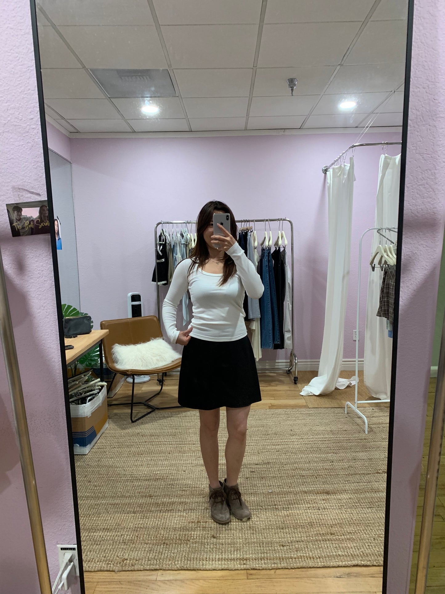 Mini skirt made from acetate fabric