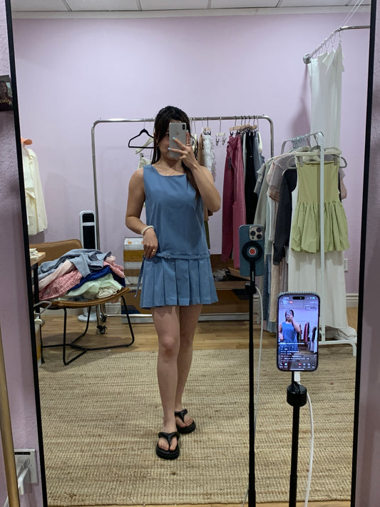 Blue one piece dress