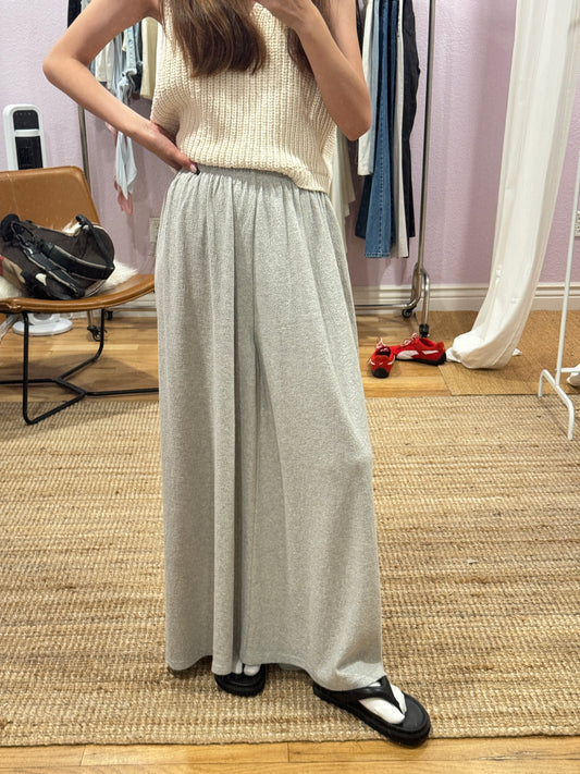 Terry cloth wide-leg pants