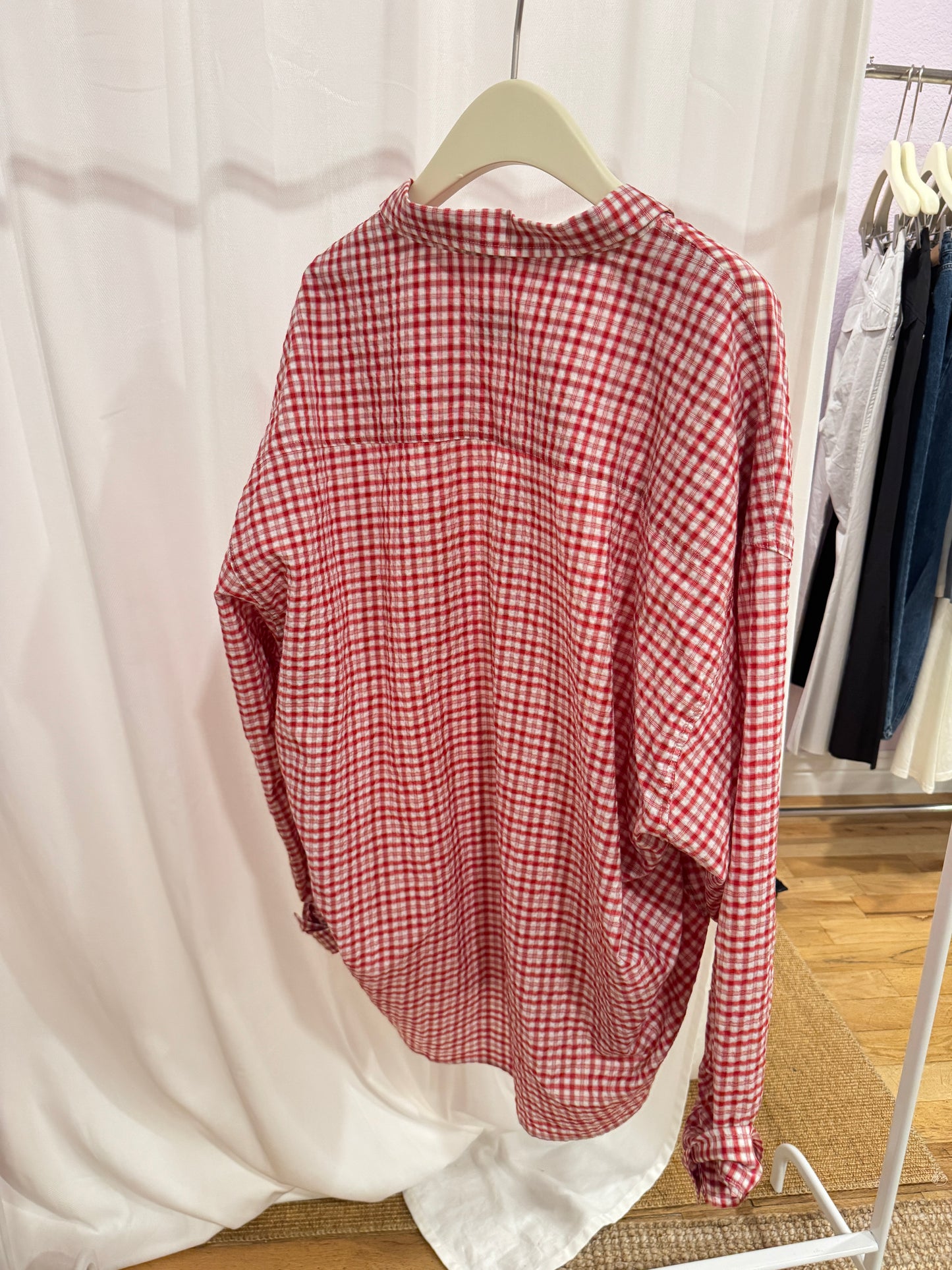 Red and white plaid shirt