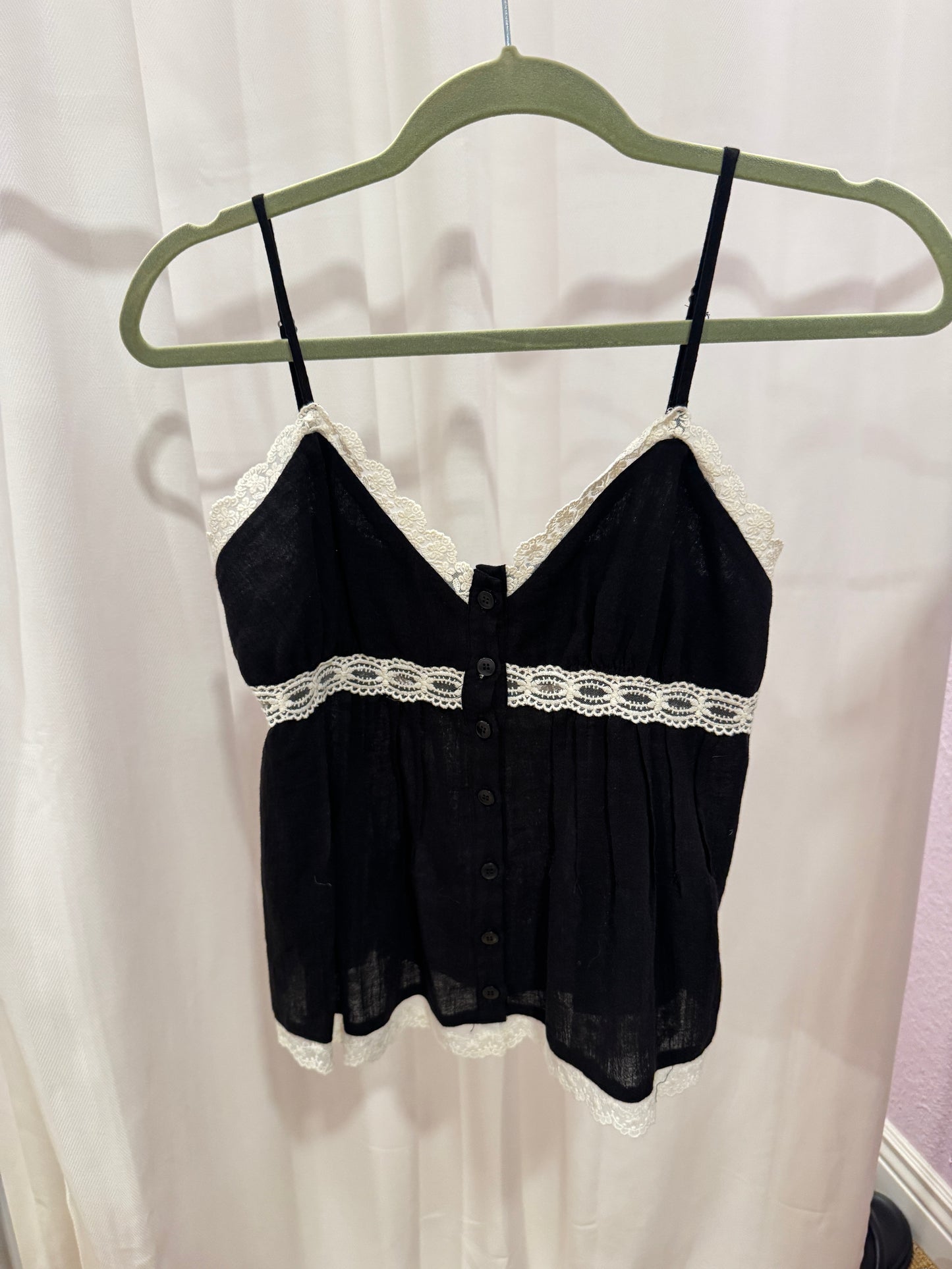 Boho-style lace cami top