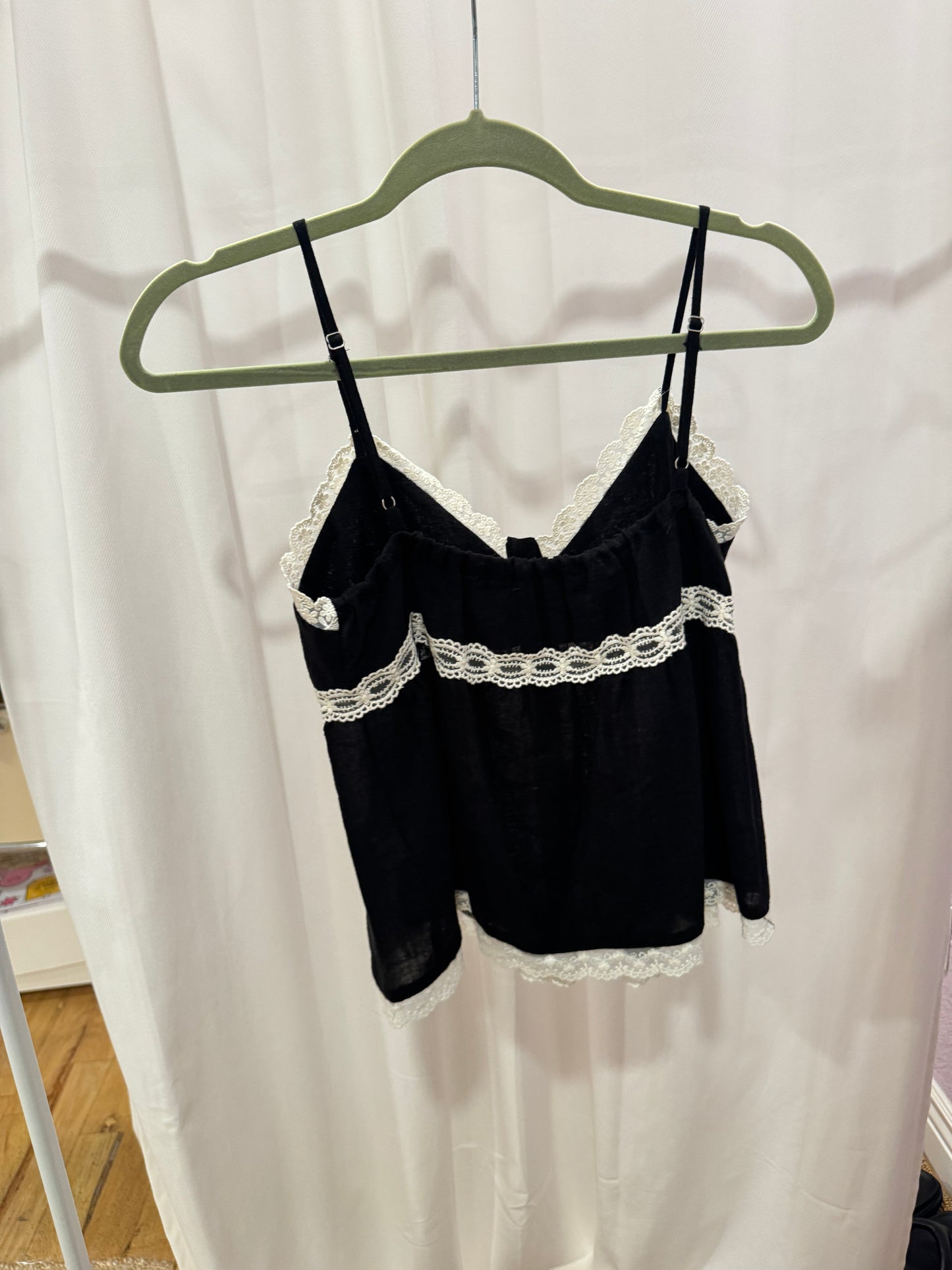 Boho-style lace cami top