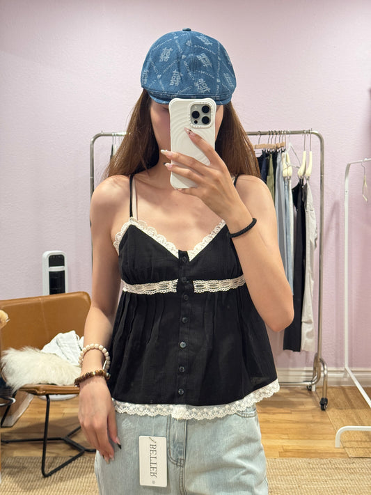 Boho-style lace cami top