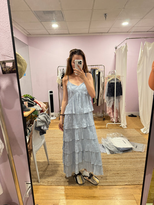Iridescent Layered Ruffle Skirt